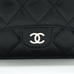 CHANEL CARD HOLDER WITH CHAIN BLACK CAVIAR SHW