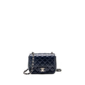 Chanel classic mini square flap bag caviar navy SHW