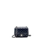 Chanel classic mini square flap bag caviar navy SHW