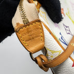 LOUIS VUITTON VINTAGE POCHETTE ACCESSORIES MULTICOLOUR MONOGRAM CANVAS WHITE GHW