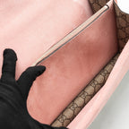 GUCCI DIONYSUS SHOULDER BAG GG SUPREME CANVAS/SUEDE PINK/BROWN LIMITED EDITION SHW