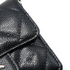 CHANEL CARD HOLDER WITH CHAIN BLACK CAVIAR SHW