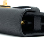 HERMES CLASSIC KELLY TO GO EPSOM BLACK GHW