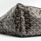 GOYARD SAINT LOUIS PM TOTE BAG GOYARDINE CANVAS / CALFSKIN BLACK SHW