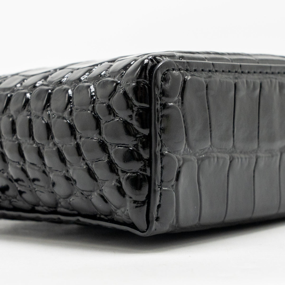 Chanel Vanity with Chain Crocodile Embossed Calfskin Black GHW (Microchip)