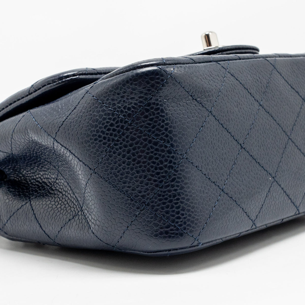 Chanel classic mini square flap bag caviar navy SHW