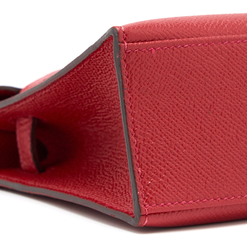 Hermes Kelly Pochette Epsom Q5 Rouge Casaque SHW