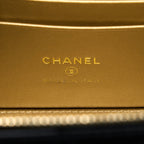CHANEL PEARL CRUSH LONG VANITY LAMBSKIN BLACK BRUSHED GHW(MICROCHIP)