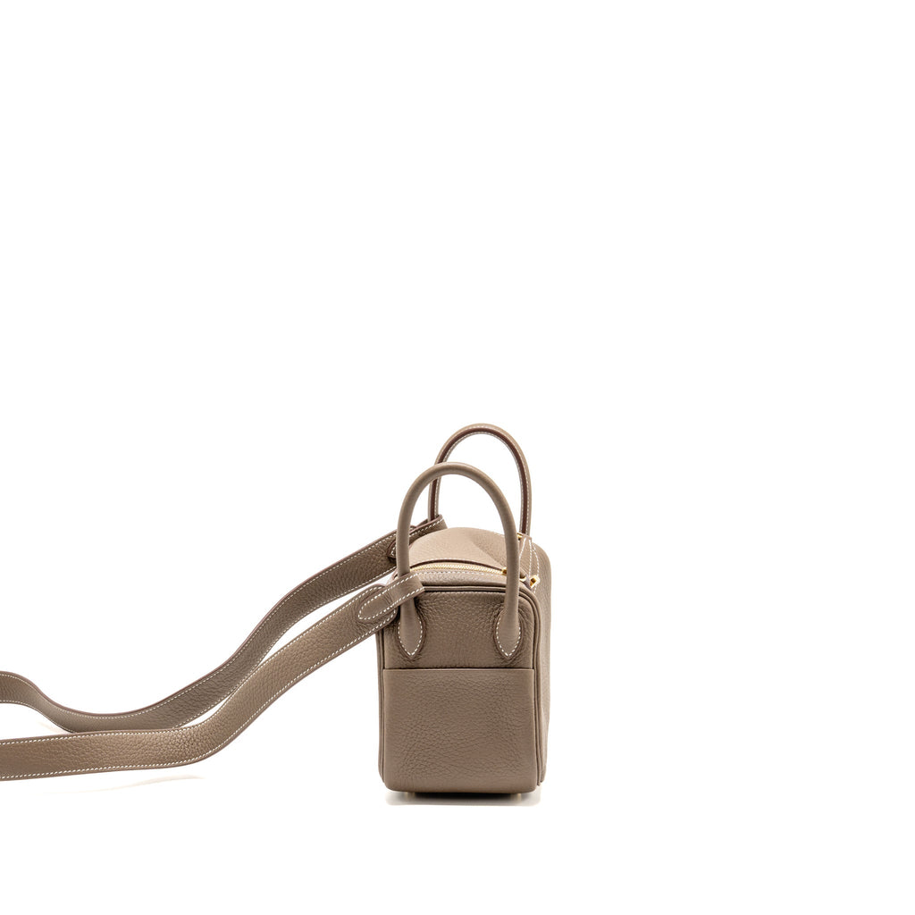 Hermes Mini Lindy Clemence Etoupe GHW