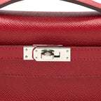 Hermes Kelly Pochette Epsom Q5 Rouge Casaque SHW