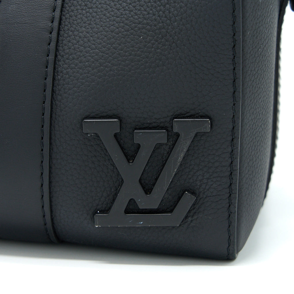 LOUIS VUITTON CITY KEEPALL GRAINED CALFSKIN BLACK WITH BLACK HARDWARE (NEW VERSION)