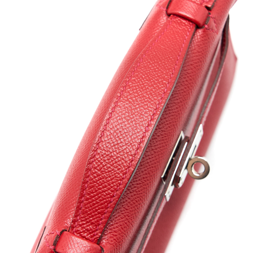 Hermes Kelly Pochette Epsom Q5 Rouge Casaque SHW