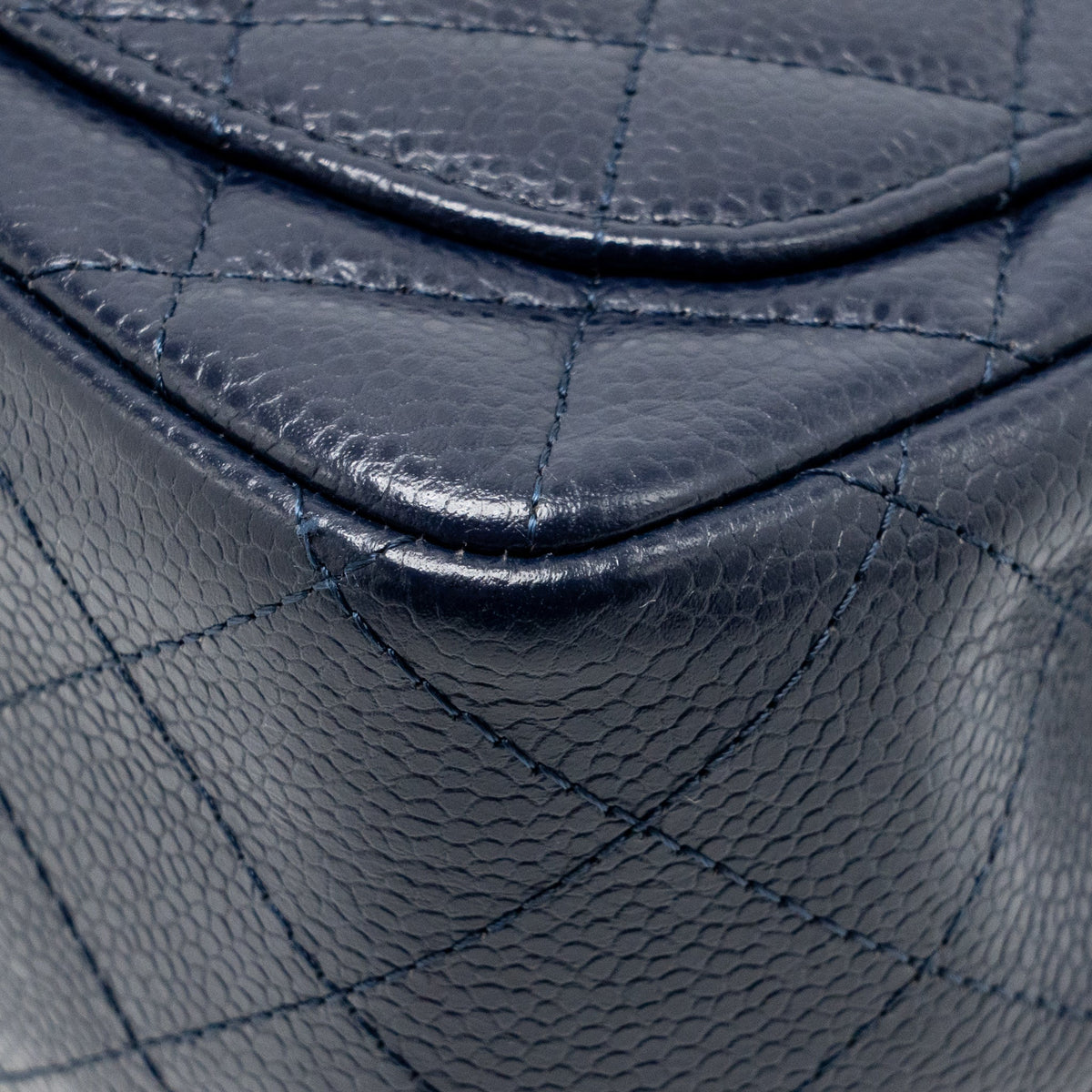 Chanel classic mini square flap bag caviar navy SHW