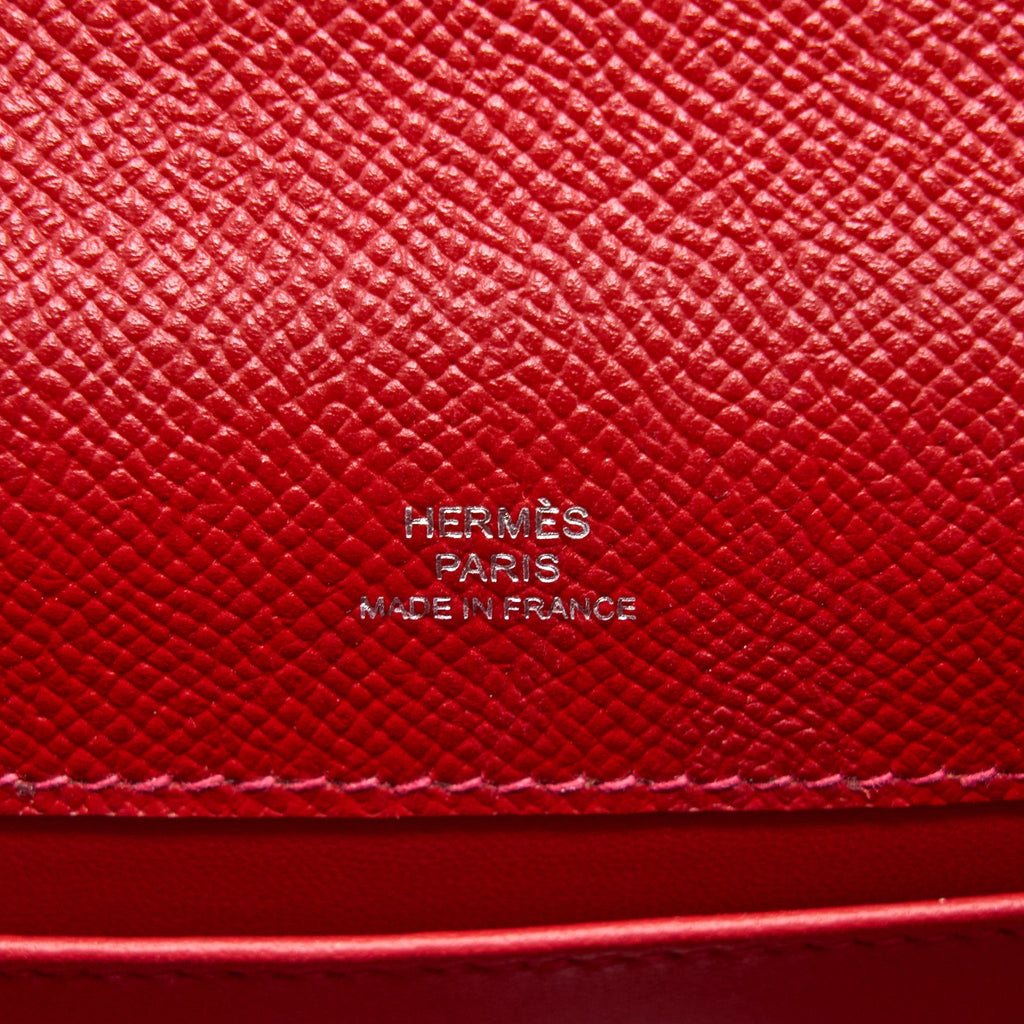 Hermes Kelly Pochette Epsom Q5 Rouge Casaque SHW