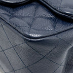 Chanel classic mini square flap bag caviar navy SHW
