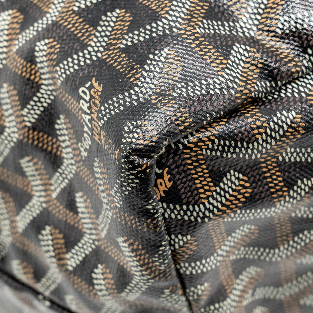 GOYARD SAINT LOUIS PM TOTE BAG GOYARDINE CANVAS / CALFSKIN BLACK SHW