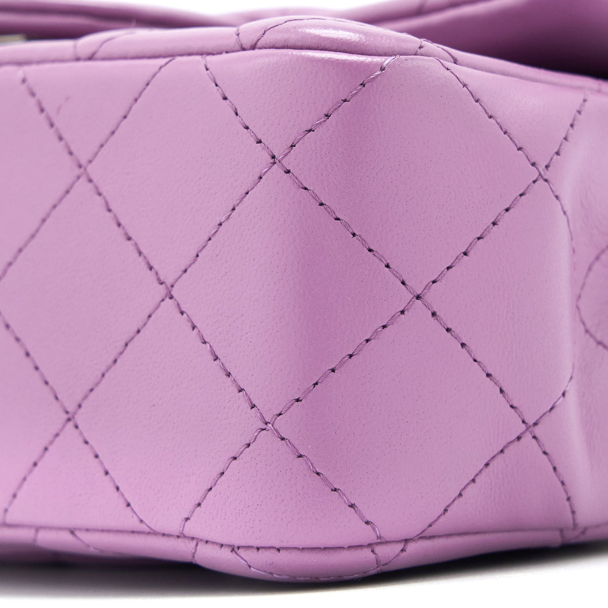 CHANEL MINI RECTANGULAR FLAP BAG LAMBSKIN PURPLE SHW