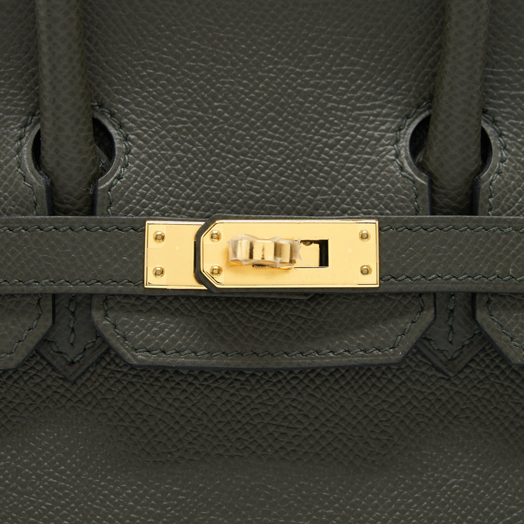 Hermes Birkin 25 C6 Vert De Gris Epsom Leather GHW