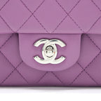 CHANEL MINI RECTANGULAR FLAP BAG LAMBSKIN PURPLE SHW
