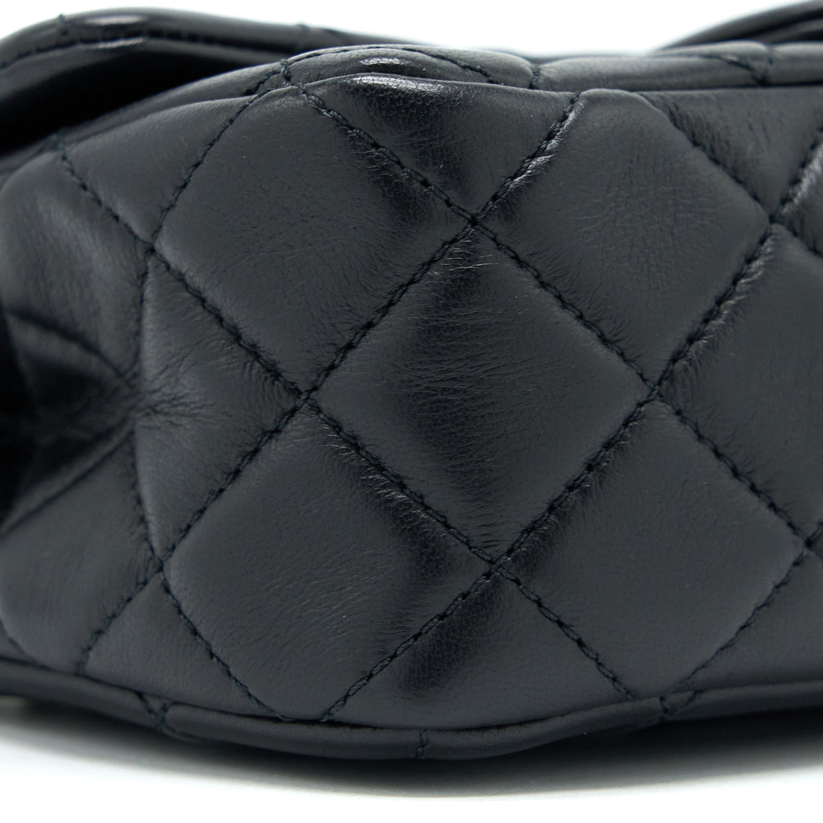 CHANEL PEARL CRUSH MINI RECTANGULAR FLAP BAG LAMBSKIN BLACK GHW