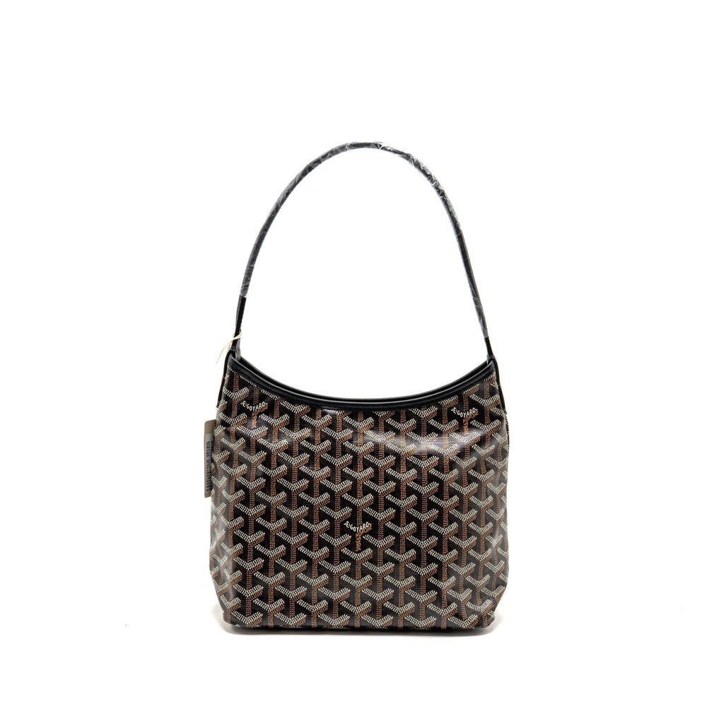 Goyard Mini Boheme Hobo Bag Goyardine Canvas/Calfskin Black SHW