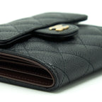CHANEL CLASSIC SMALL FLAP WALLET CAVIAR BLACK GHW