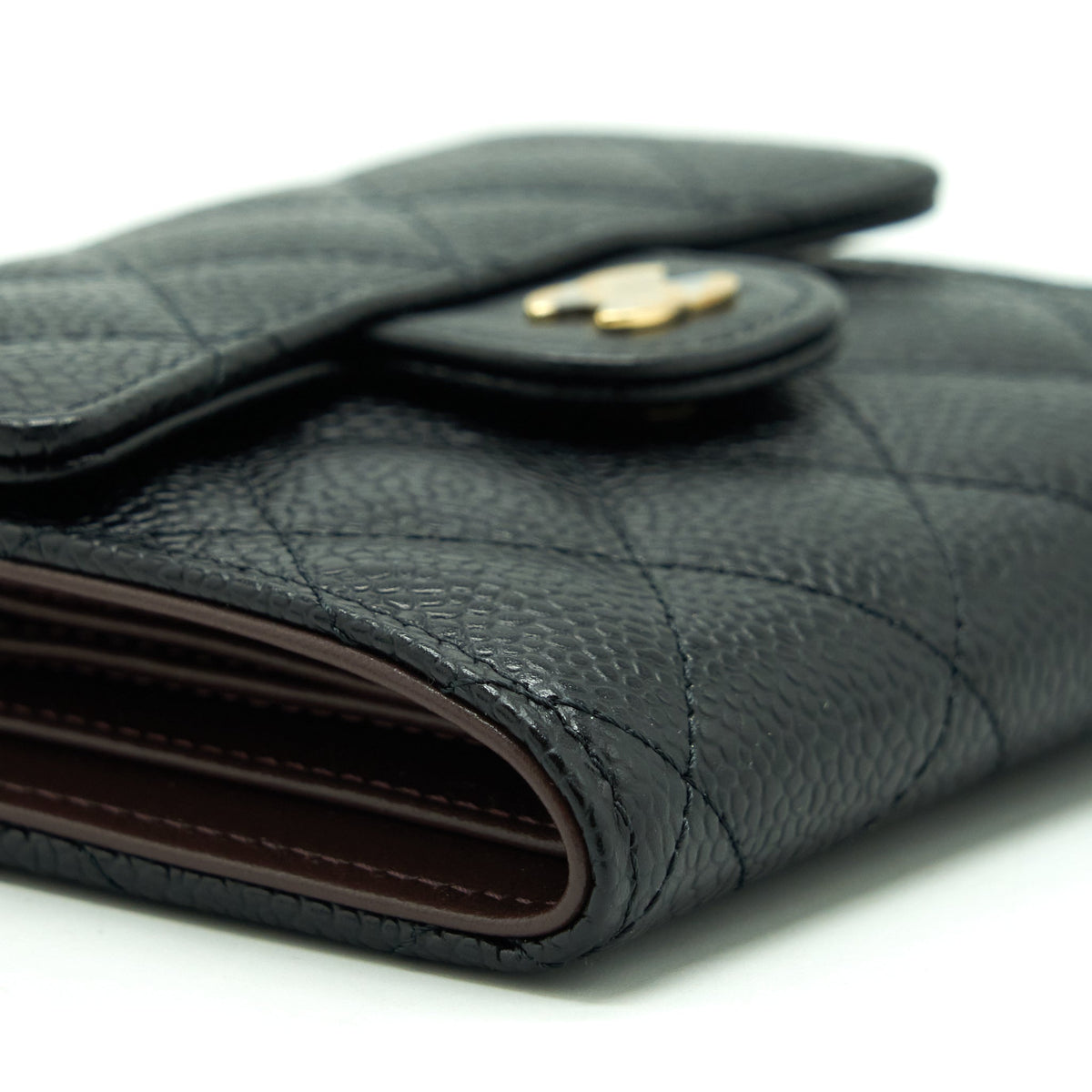 CHANEL CLASSIC SMALL FLAP WALLET CAVIAR BLACK GHW