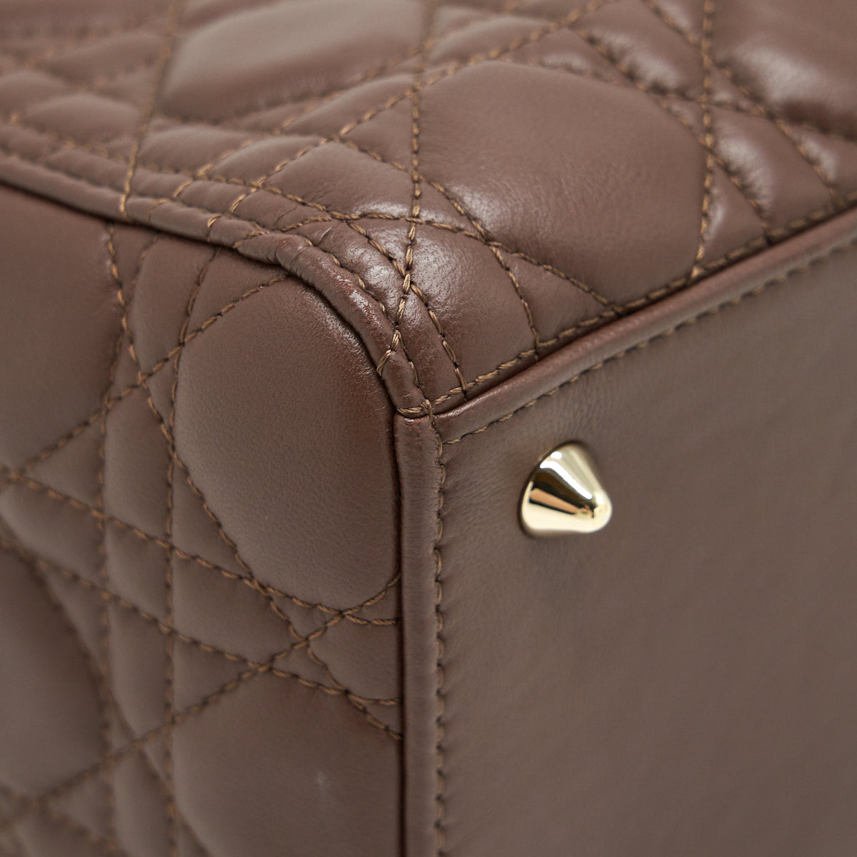 DIOR MEDIUM LADY DIOR CHOCOLATE BROWN LGHW