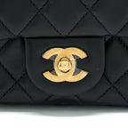 CHANEL PEARL CRUSH MINI RECTANGULAR FLAP BAG LAMBSKIN BLACK GHW