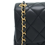 CHANEL PEARL CRUSH MINI RECTANGULAR FLAP BAG LAMBSKIN BLACK GHW