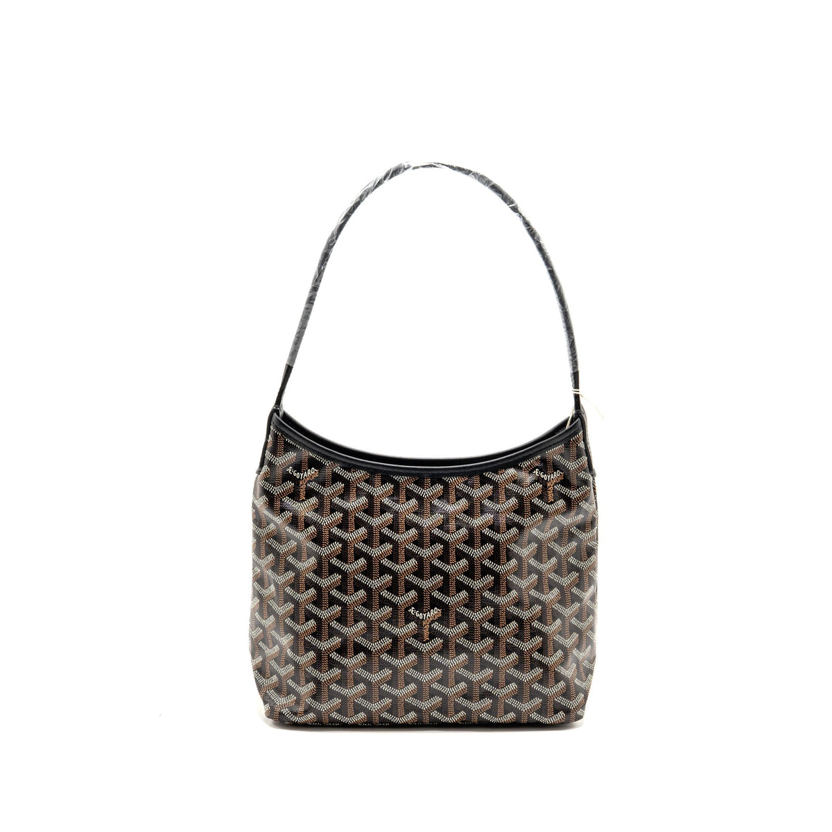 Goyard Mini Boheme Hobo Bag Goyardine Canvas/Calfskin Black SHW