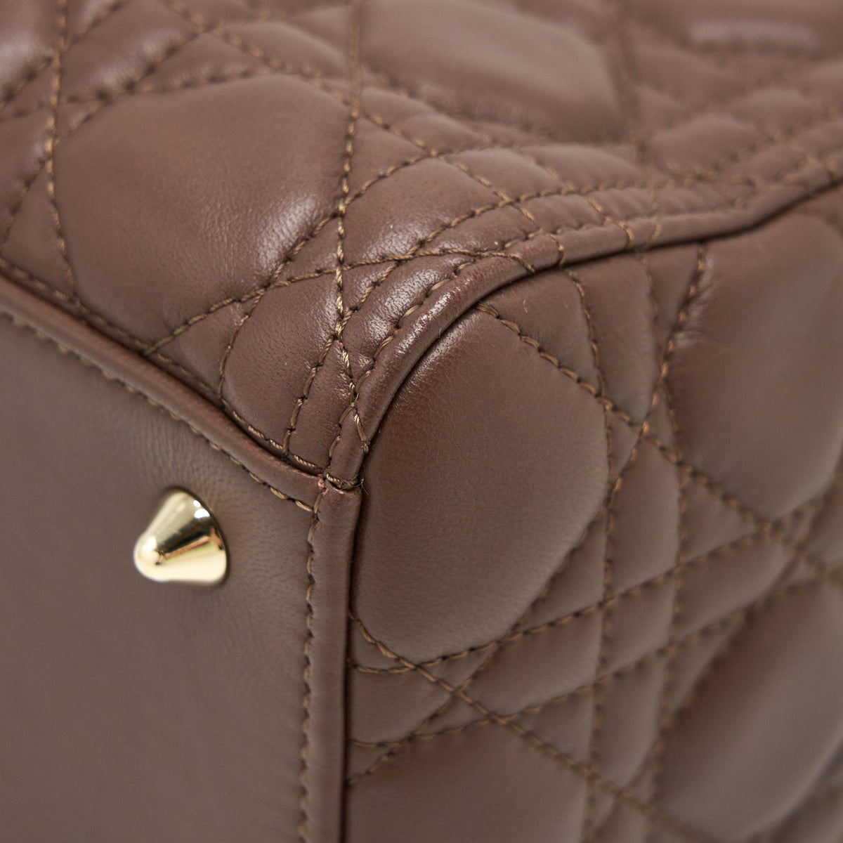 DIOR MEDIUM LADY DIOR CHOCOLATE BROWN LGHW