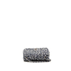 Chanel classic mini rectangular flap bag tweed/flower sequins navy/multicolour SHW (microchip)