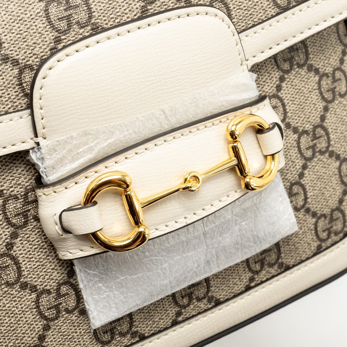 GUCCI MINI HORSEBIT 1955 BAG GG SUPREME CANVAS/LEATHER WHITE/MULTICOLOUR GHW