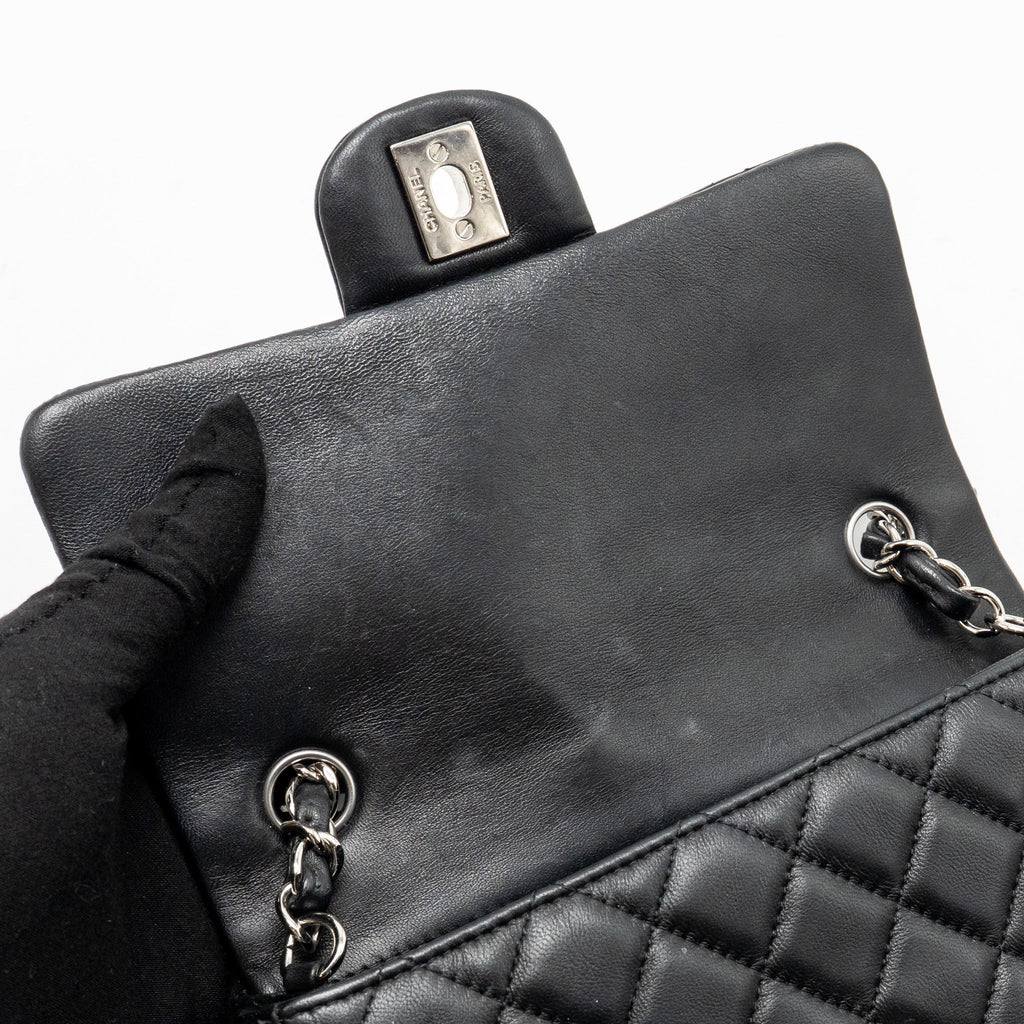 CHANEL MINI RECTANGULAR FLAP BAG LAMBSKIN BLACK SHW