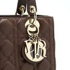 DIOR MEDIUM LADY DIOR CHOCOLATE BROWN LGHW
