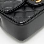 CHANEL 24P PEARL CHAIN MINI FLAP BAG LAMBSKIN BLACK GHW (MICROCHIP)