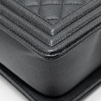 CHANEL MEDIUM BOY BAG CAVIAR BLACK RUTHENIUM HARDWARE