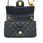 CHANEL PEARL CRUSH MINI RECTANGULAR FLAP BAG LAMBSKIN BLACK GHW