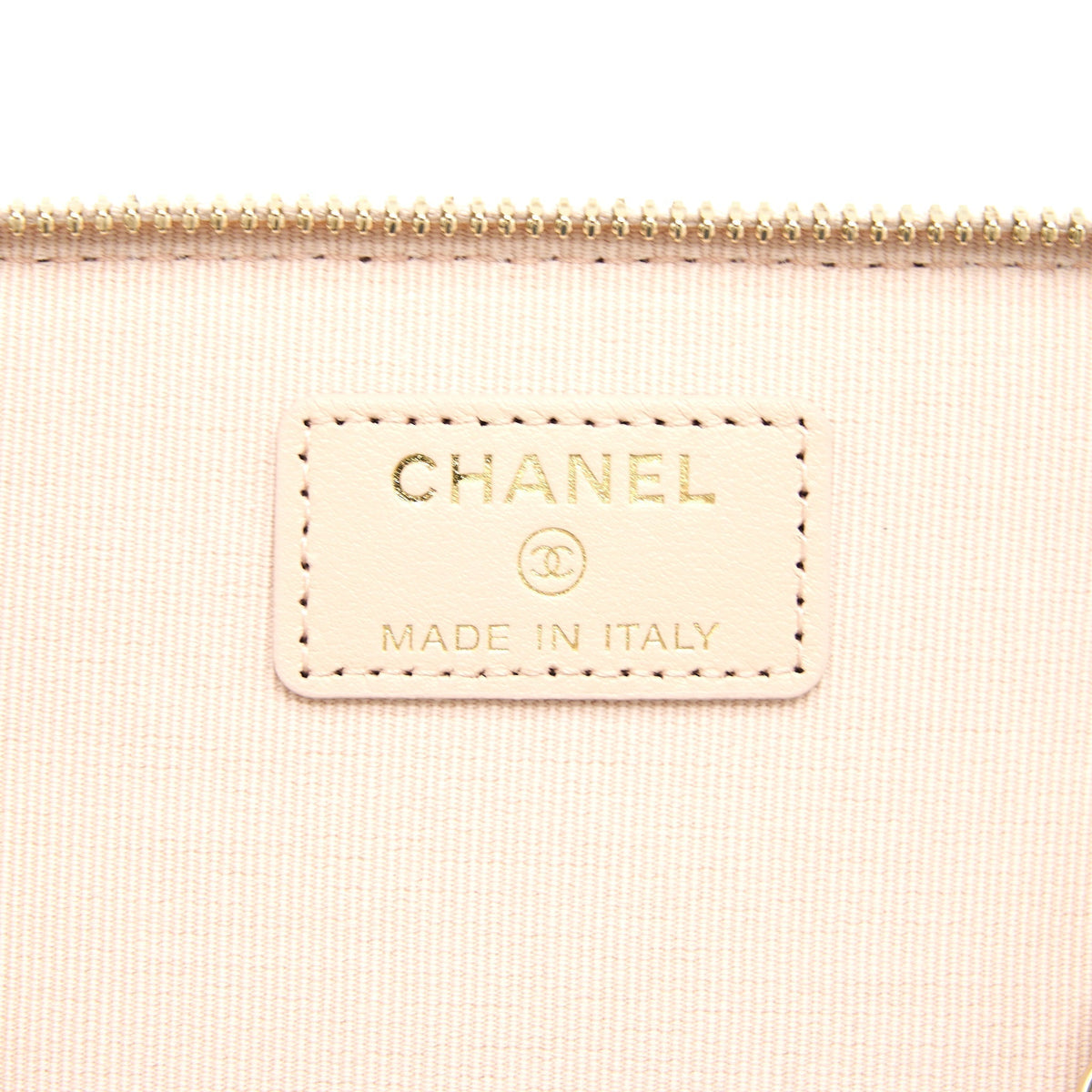 CHANEL LONG VANITY CASE CAVIAR LIGHT PINK LGHW