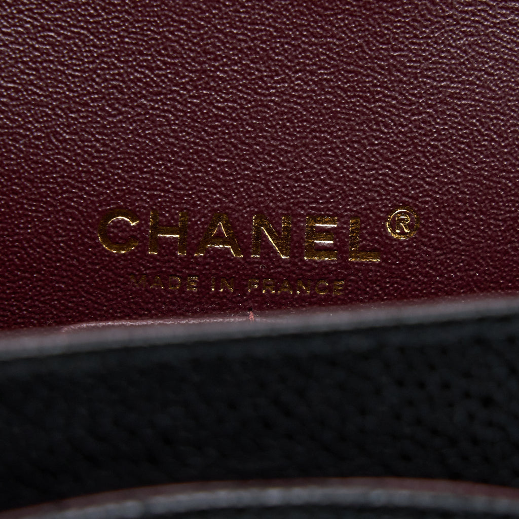 CHANEL MEDIUM CLASSIC DOUBLE FLAP BAG CAVIAR BLACK GHW (MICROCHIP)
