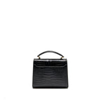 Saint Laurent/YSL Mini Cassandra Top Handle Bag Croc-Embossed Calfskin Black GHW
