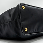 PRADA TOTE BAG CANVAS BLACK GHW
