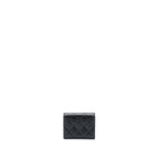 CHANEL CARD HOLDER ON CHAIN CAVIAR BLACK LGHW
