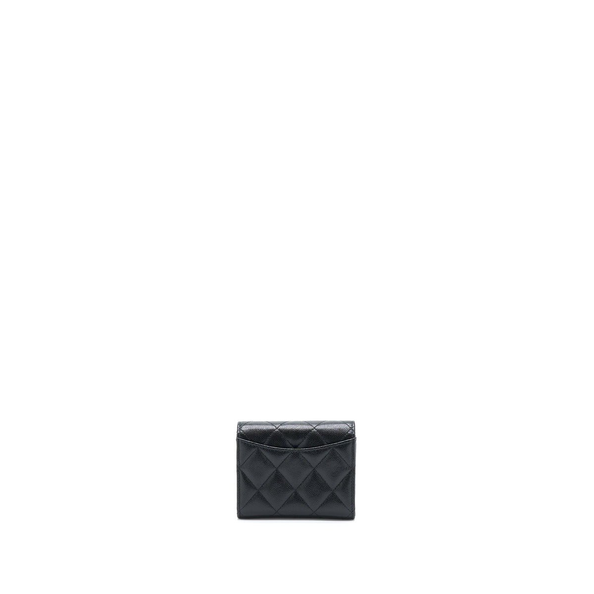 CHANEL CARD HOLDER ON CHAIN CAVIAR BLACK LGHW