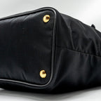 PRADA TOTE BAG CANVAS BLACK GHW