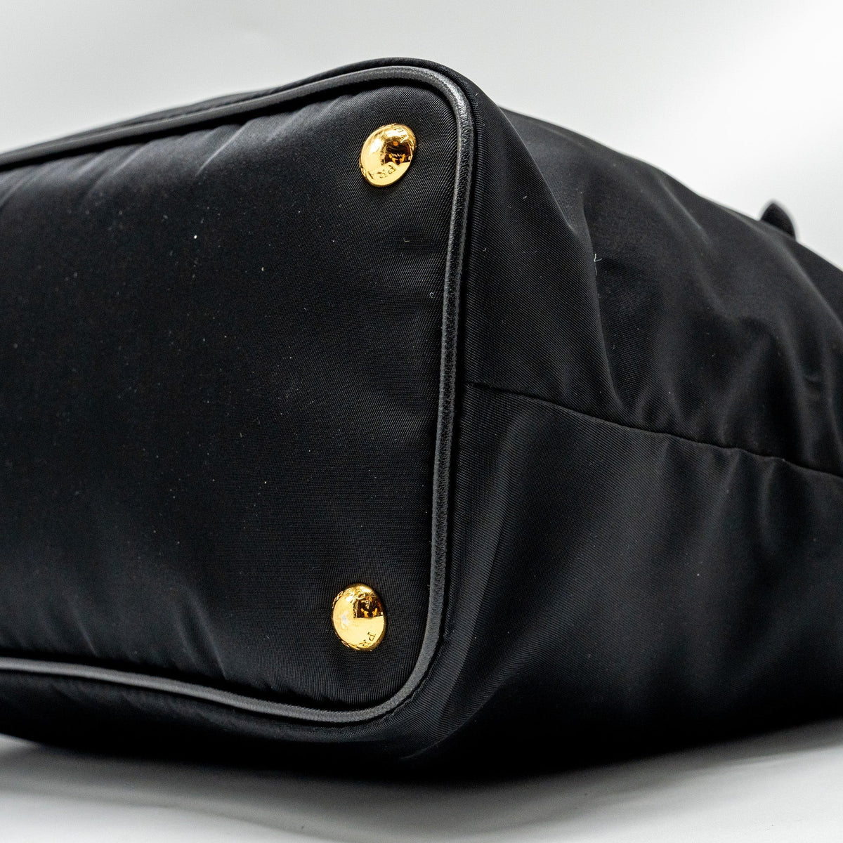 PRADA TOTE BAG CANVAS BLACK GHW