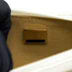 CHANEL PEARL CRUSH WALLET ON CHAIN LAMBSKIN WHITE GHW (MICROCHIP)