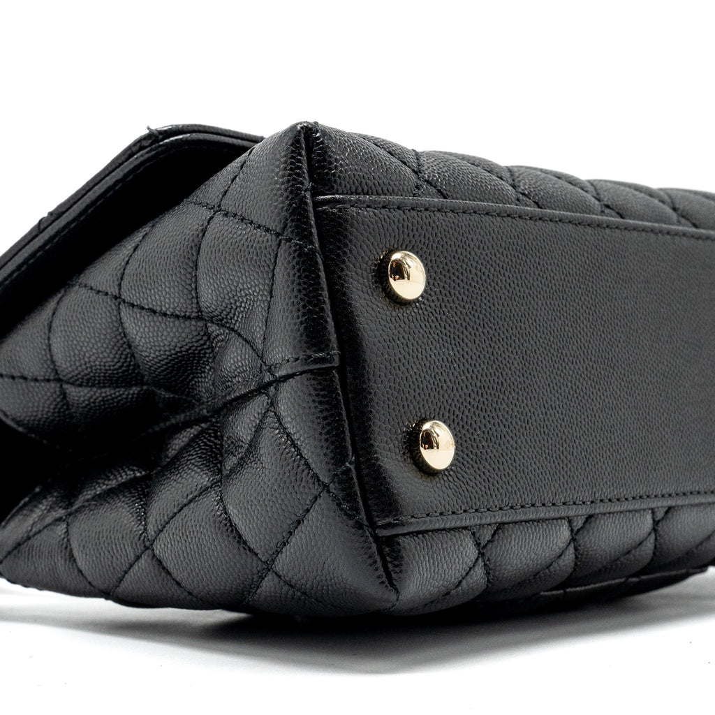 CHANEL SMALL COCO HANDLE CAVIAR BLACK LGHW (MICROCHIP)