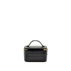 Chanel Top Handle Long Vanity Crocodile Embossed Calfskin Black GHW (Microchip)